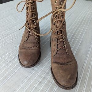 Justin Boots Brown Lace Up Women's Boots